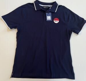 Cavalli Class by Roberto Cavalli Cotton Polo Shirt Blue Men's Size L New